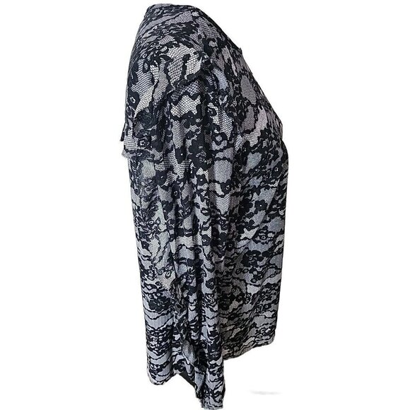 Michael Michael Kors Top Long Sleeve Lace Floral Blouse Women's XL - Picture 6 of 8